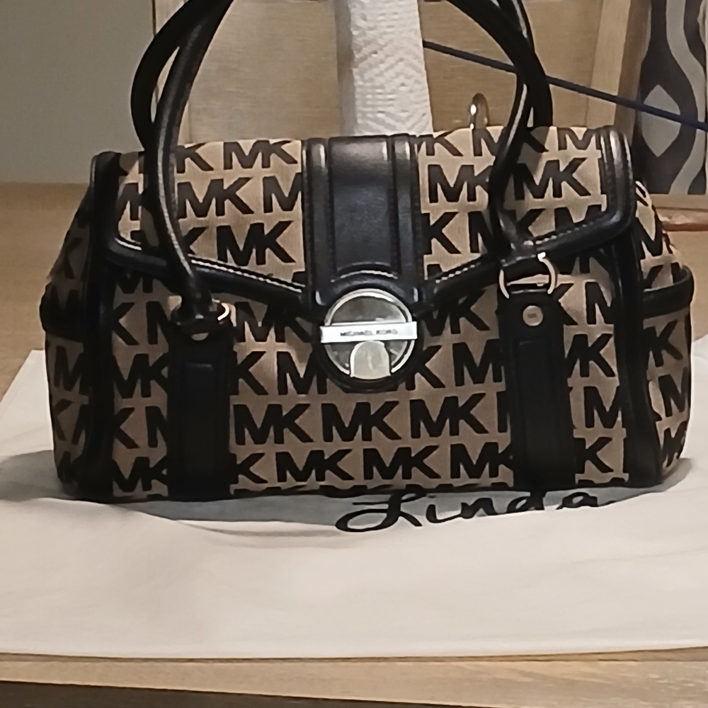 Michael Kors Black and Tan Women's Bag
